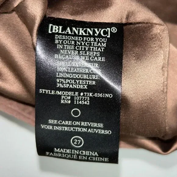 Blank NYC Suede Short Mini Skirt Coffee Bean Brown Tan Zip Detail Women's sz 27 - Picture 12 of 12